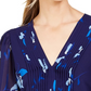 Blusa Calvin Klein Feminina Estampada Floral Pintuck Plissada Azul Tamanho P