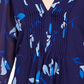 Blusa Calvin Klein Feminina Estampada Floral Pintuck Plissada Azul Tamanho P