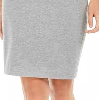 Saia lápis feminina Calvin Klein com bolso e zíper, prata, tamanho 16