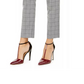 Calça Calvin Klein Feminina Estampada Windowpane com Cinto Cinza Tamanho 12