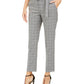 Calça Calvin Klein Feminina Estampada Windowpane com Cinto Cinza Tamanho 2