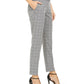 Calça Calvin Klein Feminina Estampada Windowpane com Cinto Cinza Tamanho 4