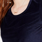 Blusa de veludo cotelê Crave Fame Juniors, azul médio, tamanho grande