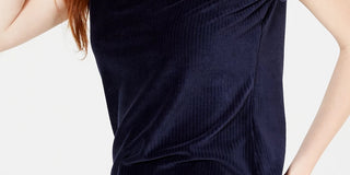 Blusa de veludo cotelê Crave Fame Juniors, azul médio, tamanho pequeno