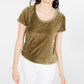 Blusa de veludo cotelê Crave Fame Juniors, verde, tamanho pequeno