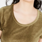 Blusa de veludo cotelê Crave Fame Juniors, verde, tamanho pequeno