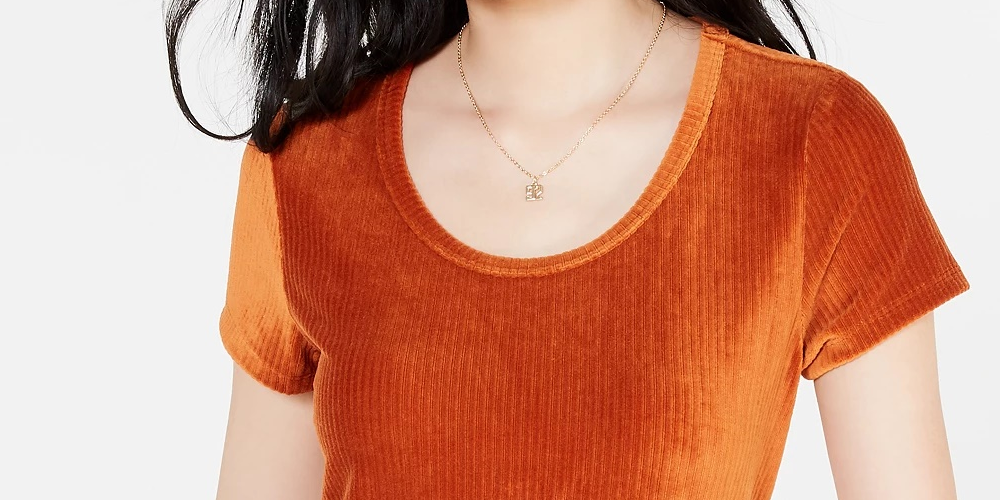 Blusa de veludo cotelê Crave Fame Juniors Laranja Brilhante Tamanho Grande