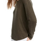 Blusa canelada Crave Fame Juniors Cozy Twist-Back, verde, tamanho médio