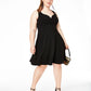 Vestido feminino moderno, com costas abertas e ajuste evasê, preto, tamanho 24, da B Darlin