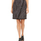Calvin Klein Saia Feminina Tweed Sobreposta Frontal Preta Tamanho 8 Petite
