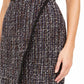 Calvin Klein Saia Feminina Tweed Sobreposta Frontal Preta Tamanho 8 Petite