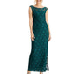 Vestido de festa feminino Connected com fenda e lantejoulas, verde escuro, tamanho 16