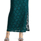 Vestido de festa feminino Connected com fenda e lantejoulas, verde escuro, tamanho 16