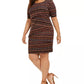 Vestido feminino plus size com estampa geométrica e zigue-zague, Rustcopper, tamanho 18