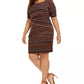 Vestido feminino plus size com estampa geométrica e zigue-zague, Rustcopper, tamanho 18