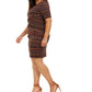 Vestido justo com estampa geométrica e zigue-zague Connected feminino Rustcopper tamanho 22W
