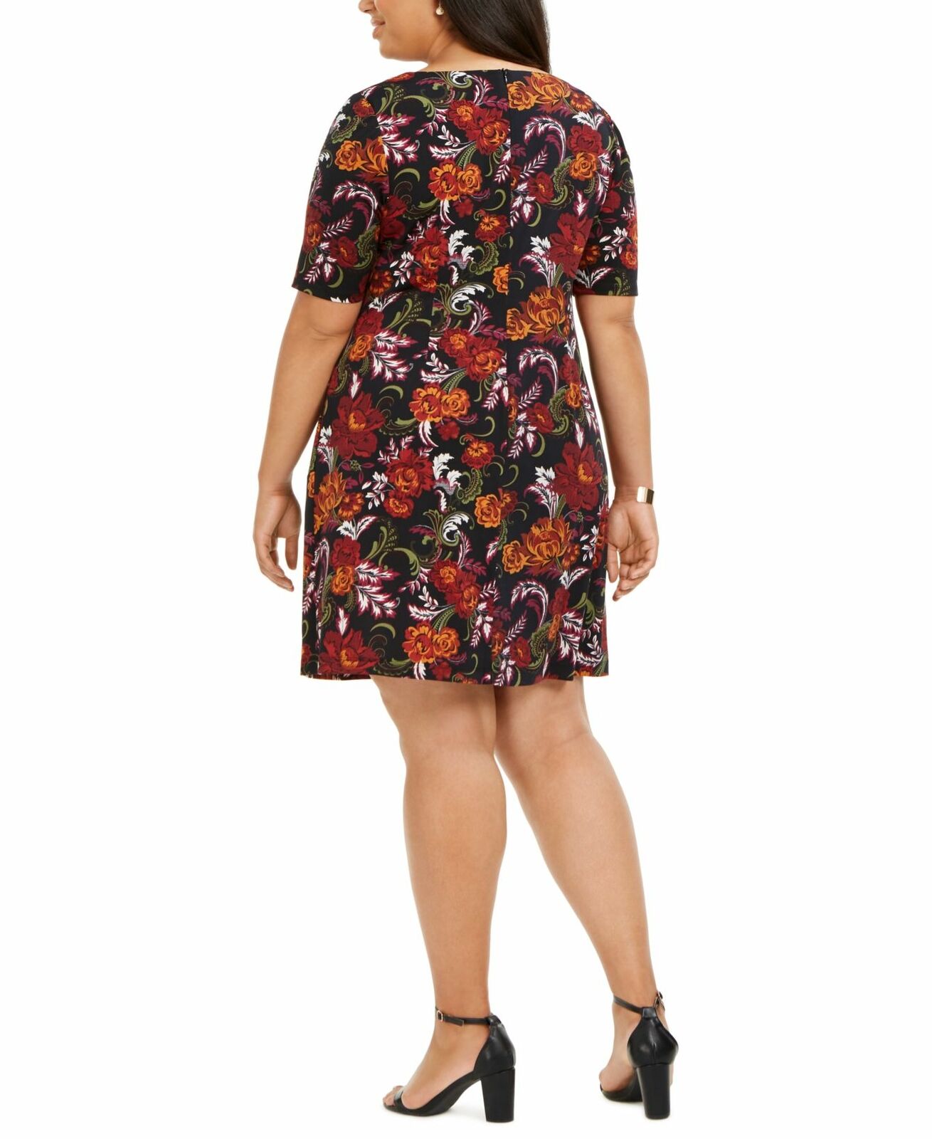 Vestido feminino plus size com estampa floral e ajuste evasê, tamanho médio, roxo, 24W