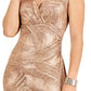 Vestido feminino bordado Connected dourado tamanho 8 pequeno