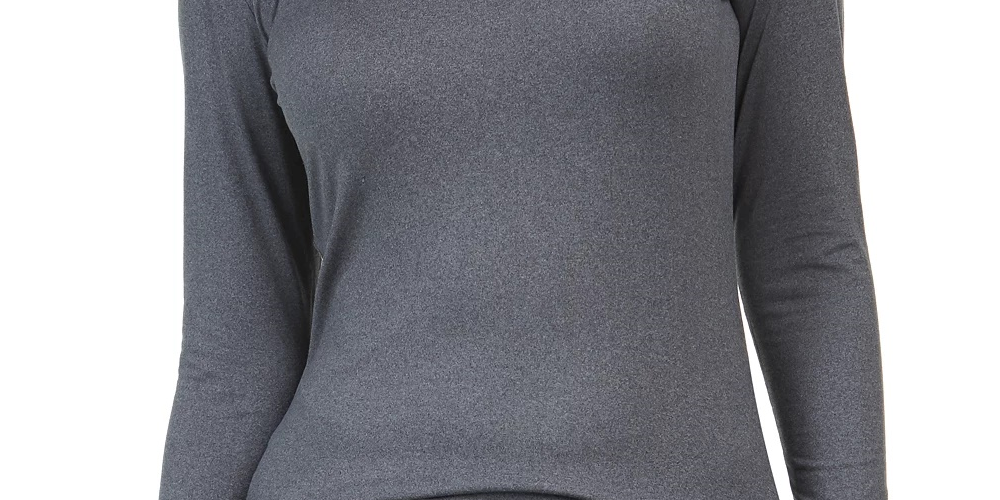 Roupa íntima térmica feminina 32 Degrees, preta, tamanho grande