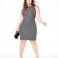 Vestido bodycon metálico plus size da B Darlin feminino, preto, tamanho 18