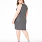 Vestido bodycon metálico plus size da B Darlin feminino, preto, tamanho 18