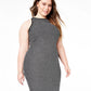 Vestido bodycon metálico plus size da B Darlin feminino, preto, tamanho 18
