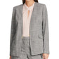 Blazer xadrez feminino DKNY sem gola cinza tamanho 6