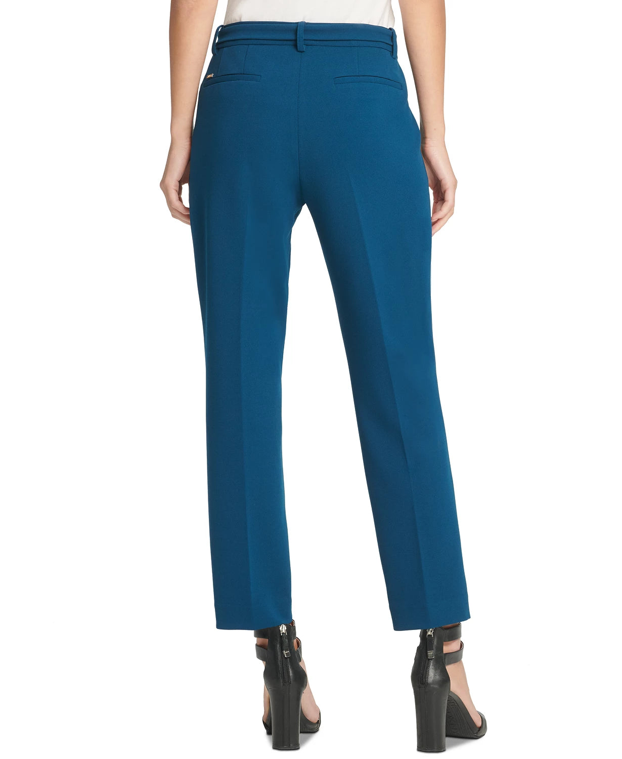 Calça DKNY Essex com cinto e tornozelo feminina, azul, tamanho 6