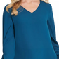Blusa feminina DKNY com manga plissada, azul, tamanho XX-G