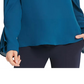 Blusa feminina DKNY com manga plissada, azul, tamanho XX-G