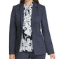 Blazer feminino de malha DKNY com um botão, azul-marinho, tamanho 2