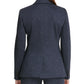 Blazer feminino de malha DKNY com um botão, azul-marinho, tamanho 2