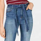 Calça jeans curta com cinto Vanilla Star feminina, verde, tamanho 11