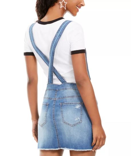 Vestido de macacão com bainha desfiada Vanilla Star Junior, azul médio, tamanho 9