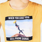 Camiseta Cell Signal do Rei Leão da Disney Junior, tamanho P, amarela