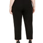 Calça feminina Calvin Klein Plus Size com cinto e perna reta, preta, tamanho 24