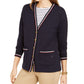 Cardigan listrado feminino Tommy Hilfiger azul-marinho tamanho 1X