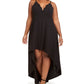 Vestido plus size feminino da Speechless, estilo moderno, com fenda alta e baixa, preto, tamanho 2X