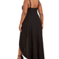 Vestido plus size feminino da Speechless, estilo moderno, com fenda alta e baixa, preto, tamanho 2X