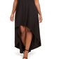 Vestido plus size feminino da Speechless, estilo moderno, com fenda alta e baixa, preto, tamanho 2X