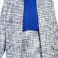 Jaqueta Calvin Klein Feminina Tweed Aberta Frente Topper Azul Tamanho Pequeno Pequeno