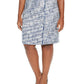 Saia lápis feminina Calvin Klein Tweed com franjas, azul, tamanho 18W