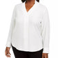 Blusa Calvin Klein Feminina Gola V Branca Tamanho 3X