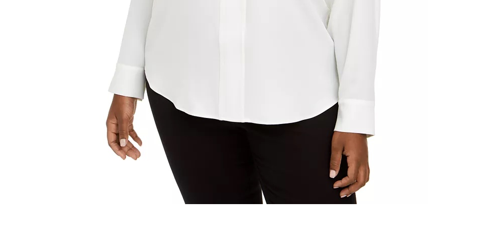 Blusa Calvin Klein Feminina Gola V Branca Tamanho 3X