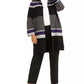 Calvin Klein Cardigan Feminino Plus Listrado Frente Aberta Cinza Tamanho 1X