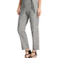 Calça xadrez DKNY Petite Belted Essex Ankle Plaid Feminina Cinza Tamanho 0,6