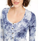 Blusa Tie Dye Manga Longa Self Esteem Junior Azul Tamanho X-G