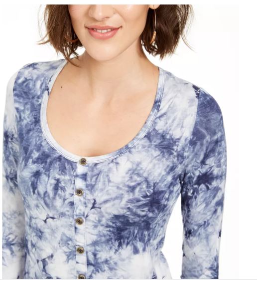 Blusa Tie Dye Manga Longa Self Esteem Junior Azul Tamanho X-G