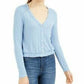 Blusa Pointelle com decote em V Self Esteem Juniors Azul Tamanho P