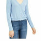 Blusa Pointelle com decote em V Self Esteem Juniors Azul Tamanho P